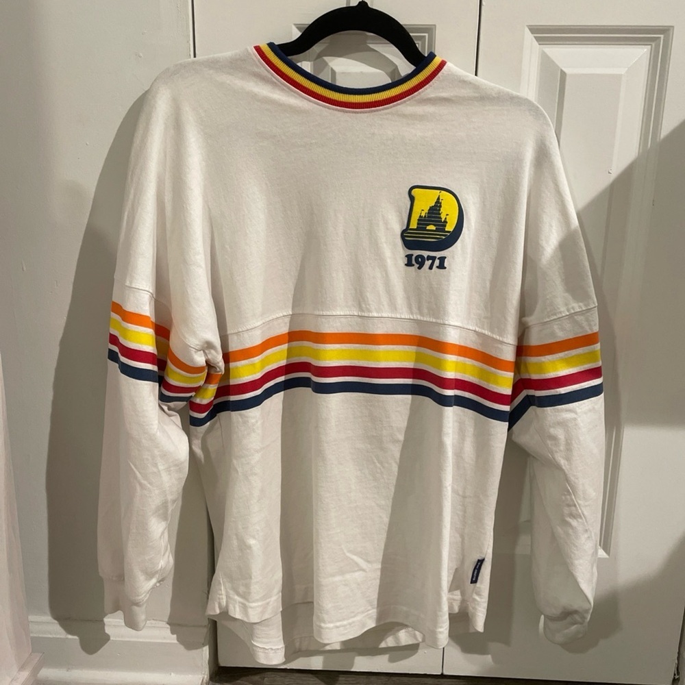 Disney White Shirt with Red, Yellow, and Blue Trim Spirit Jersey